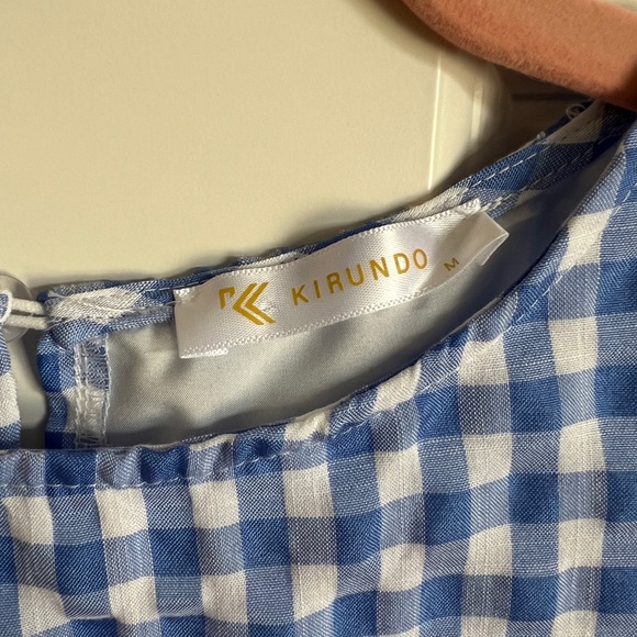 Kirundo loose fitting ruffle sleeveless crew neck swing babydoll dress - Sz M - Picture 2 of 5